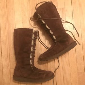 Tall Brown LaceUp UGG Boots
